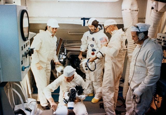 NASA image: View of White Room atop Pad A during Apollo 9 Countdown Demonstration Test