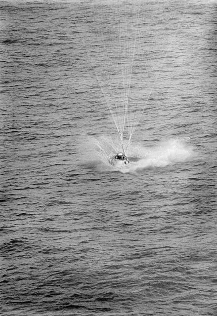 NASA image: Apollo 9 Spacecraft - Touchdown - Atlantic Recovery Area