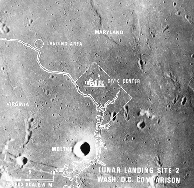 NASA image: Lunar Landing Site 2 - Comparisons - Various Metropolitan Areas