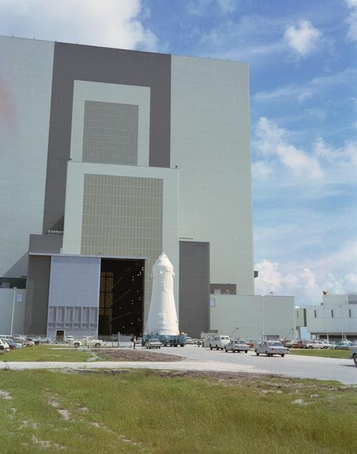 NASA image: Apollo 12 spacecraft arrives at VAB during preflight preparations