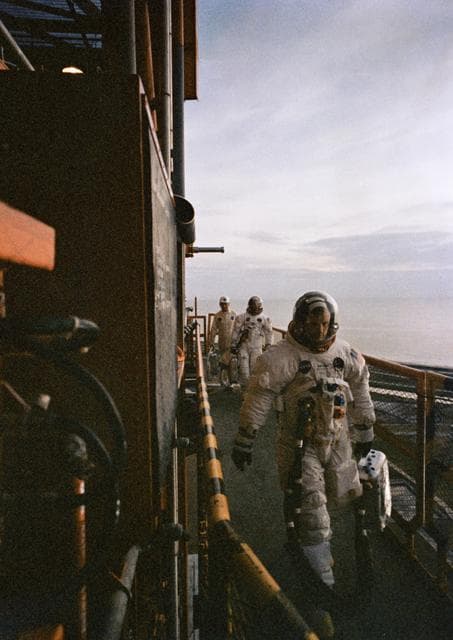 NASA image: Apollo XI Crewmen - Prelaunch Countdown - Cape