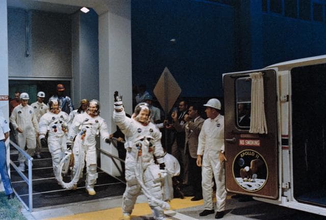 NASA image: Apollo XI Crewmen - Prelaunch Countdown - KSC