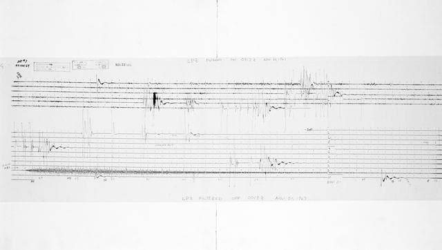 NASA image: Seismometer reading from impact made by Lunar Module ascent stage