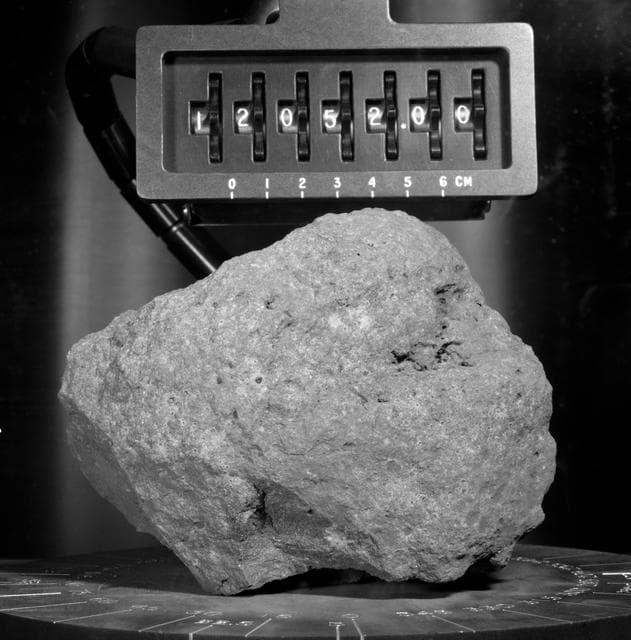 NASA image: Rock sample brought to earth from the Apollo 12 lunar landing mission