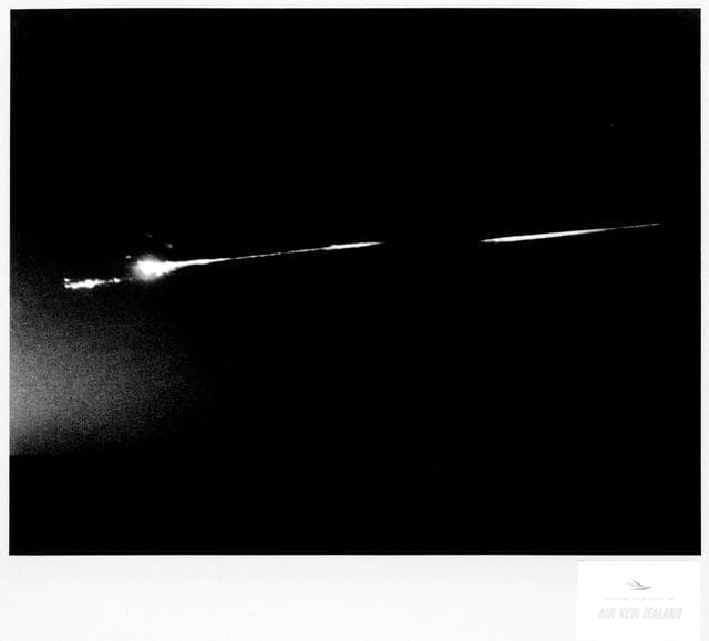 NASA image: Apollo 13 Service Module and Lunar Module as entering Earth's atmosphere