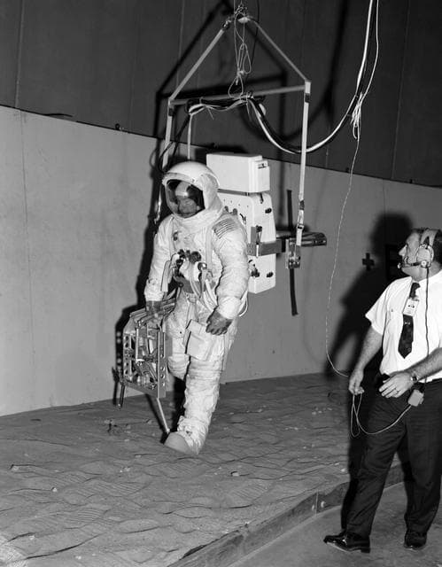 NASA image: Apollo 13 Astronaut James Lovel during lunar surface simulation training