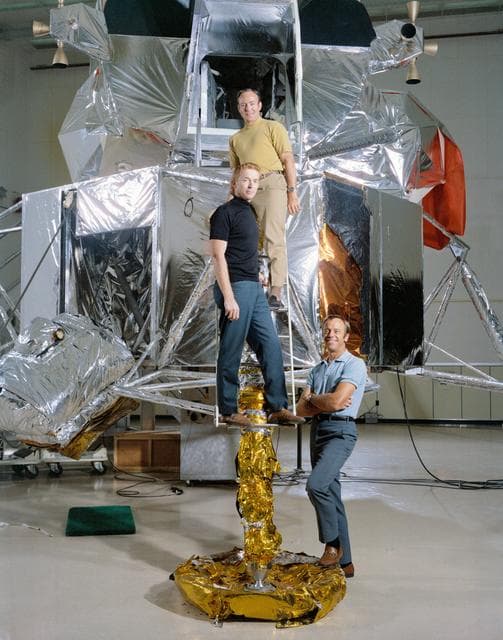 NASA image: APOLLO XIV - PRIME CREW - LUNAR MODULE (LM) MOCKUP - KSC