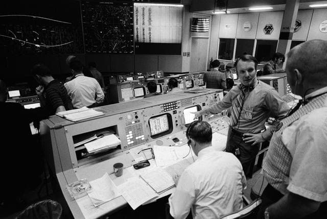 NASA image: Activity in the Mission Control Center during Apollo 14