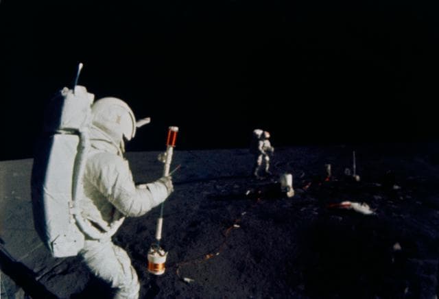 NASA image: Astronauts Mitchell and Shepard during first Apollo 14 EVA