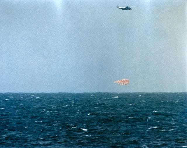NASA image: Mercury-Atlas (MA)-9 - "Faith 7" Spacecraft Splashdown - Pacific Ocean
