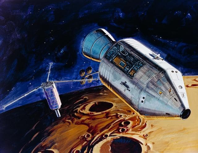 NASA image: ARTIST CONCEPT - SUBSATELLITE EJECTION (APOLLO XV) - MSC