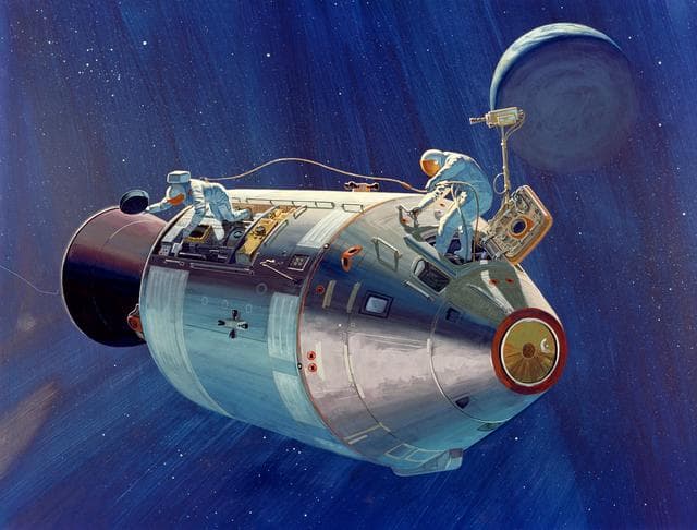 NASA image: ARTIST CONCEPT - ASTRONAUT WORDEN'S EXTRAVEHICULAR ACTIVITY (EVA)  (APOLLO XV)