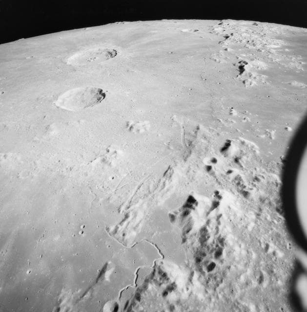 NASA image: View of Hadley-Apennine area, looking north, photographed by Apollo 15