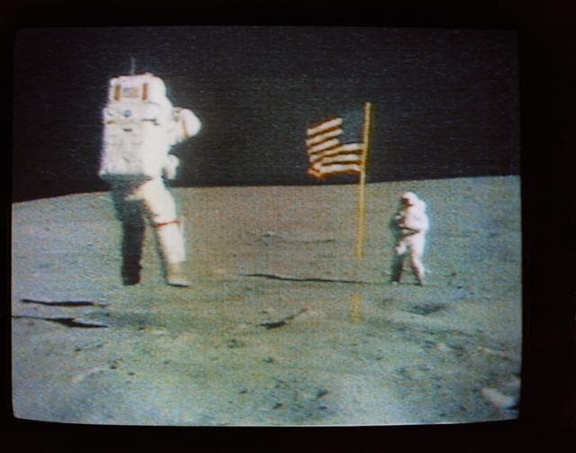NASA image: Apollo XVI TV TRANSMISSION - POOR QUALITY