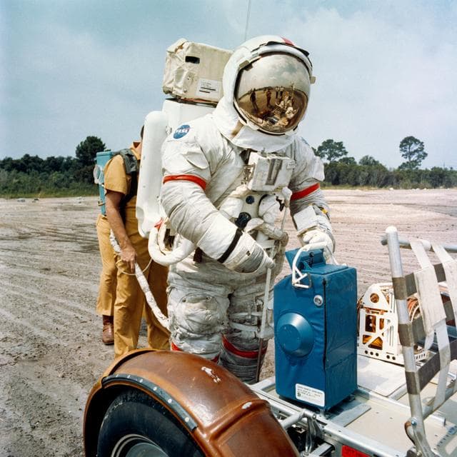 NASA image: APOLLO XVII - SIMULATIONS (EXTRAVEHICULAR ACTIVITY [EVA]) - KSC