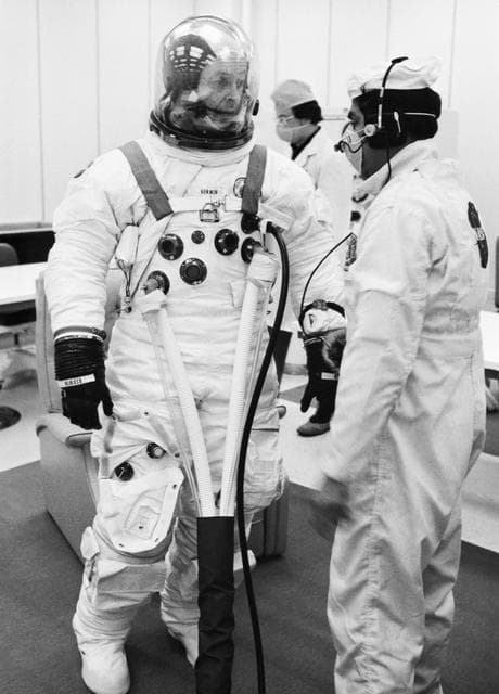 NASA image: Skylab (SL)-2 - Astronaut Joseph Kerwin - Suiting-Up - Prelaunch - KSC