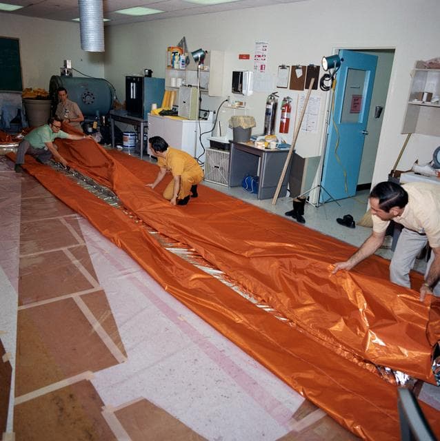 NASA image: SKYLAB (SL)-I - MANUFACTURING (SUN SHADE) - GE, HOUSTON, TX