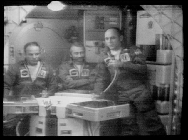 NASA image: SKYLAB (SL)-3 CREWMEN  - IN-ORBIT PRESS CONFERENCE - JSC