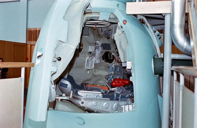NASA image: Close-up view of descent vehicle of Soyuz spacecraft training mock-up