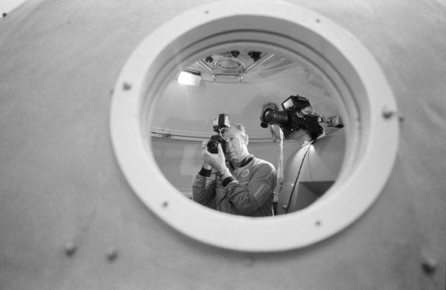 NASA image: SIMULATIONS - APOLLO-SOYUZ TEST PROGRAM (ASTP) - DOCKING/COMMAND MODULE (CM) - JSC