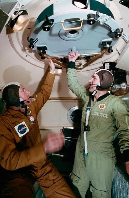 NASA image: Simulations - Apollo-Soyuz Test Project (ASTP) Orbital Module/Docking Module (DM) - JSC