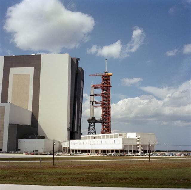 NASA image: Saturn 1B space vehicle for ASTP moves from VAB to launch complex