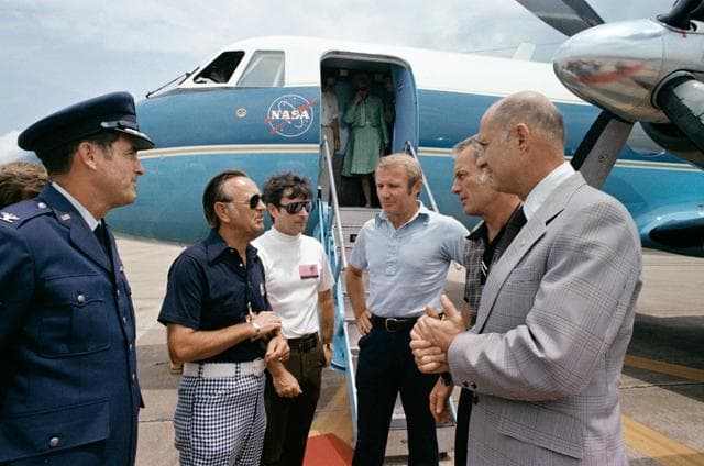 NASA image: Recovery - Apollo-Soyuz Test Project (ASTP) - Ellington AFB (EAFB), TX