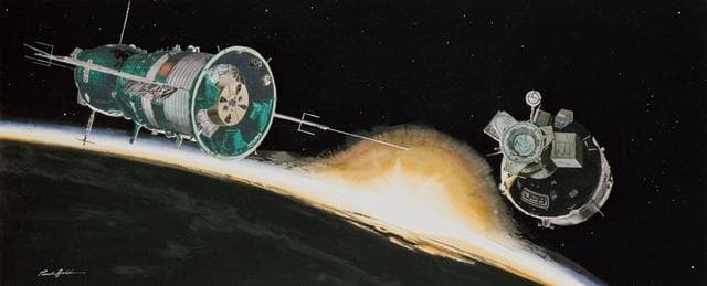 NASA image: APOLLO-SOYUZ TEST PROJECT (ASTP) - ART CONCEPT (BY PAUL FJELD)