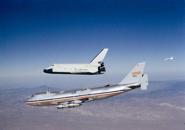 NASA image: The Orbiter 101 "Enterprise" separates from the NASA 747 carrier aircraft