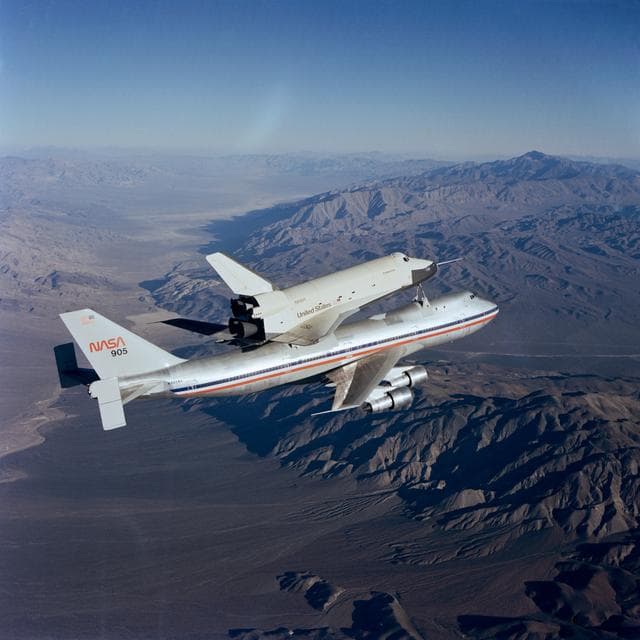 NASA image: Approach & Landing Test (ALT) - Shuttle Free-Flight (FF)-4 Tail Cone Off