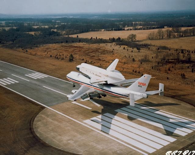 NASA image: Space Shuttle Orbiter - 101 Enterprise - Arrival - Redstone Arsenal Airstrip - Marshall Space Flight Center (MSFC), AL