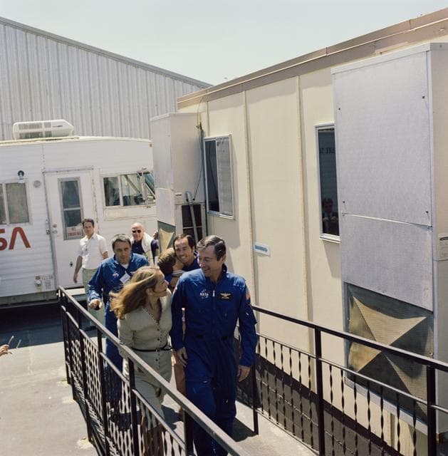 NASA image: Crew activities around the orbiter after the landing of STS-1