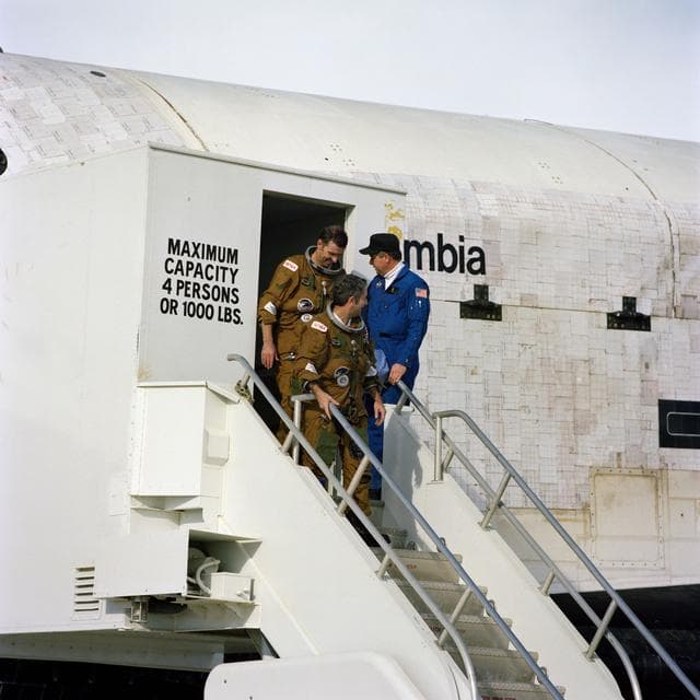 NASA image: POST-FLIGHT (EGRESS) - STS-2 - EDWARDS AFB (EAFB), CA