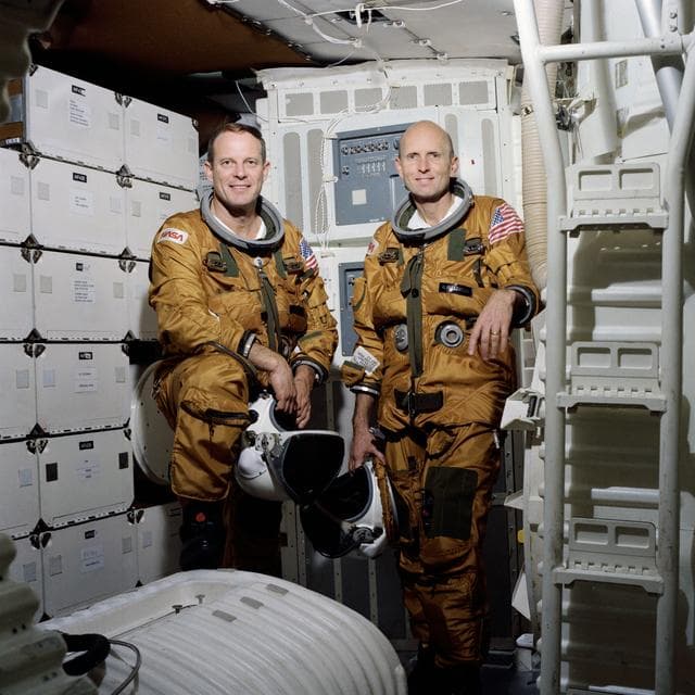 NASA image: OFFICIAL PORTRAIT - STS-3 - ASTRONAUTS LOUSMA AND FULLERTON