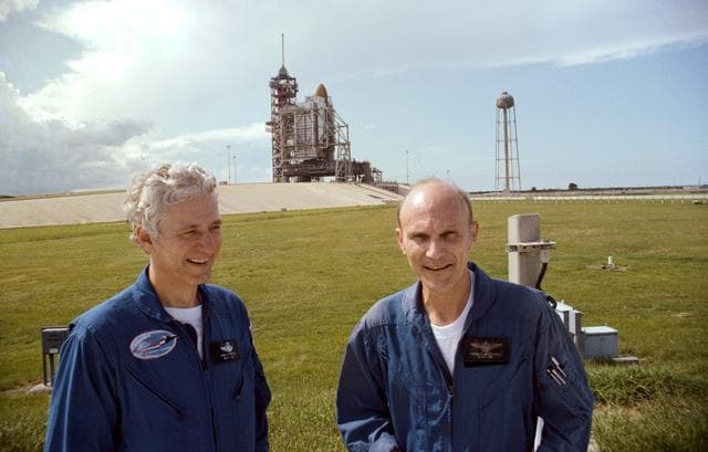 NASA image: STS-4 crew takes break during CDDT for STS-4