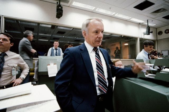 NASA image: STS-5 Mission Operations Control Room (MOCR) - Cox, John T. Dr. - JSC