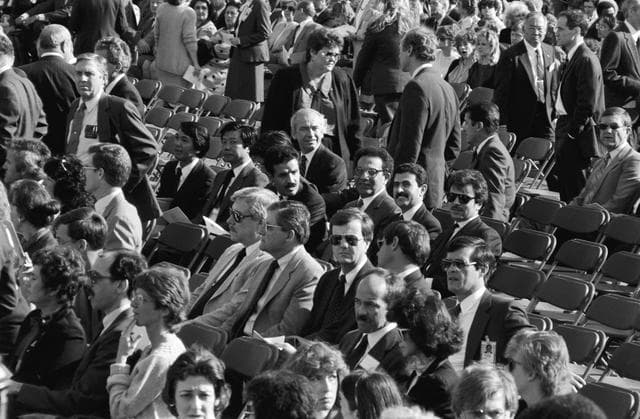 NASA image: Memorial service at JSC for the Crew of STS 51-L