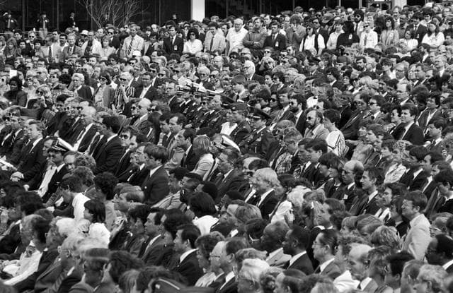 NASA image: Memorial service at JSC for the Crew of STS 51-L