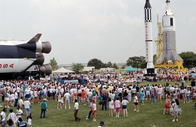 NASA image: View of crowd at Rocket Park during Apollo 11 Anniversary festivities