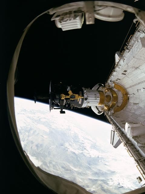 NASA image: STS-34 Galileo spacecraft / IUS deployment taken by the IMAX camera