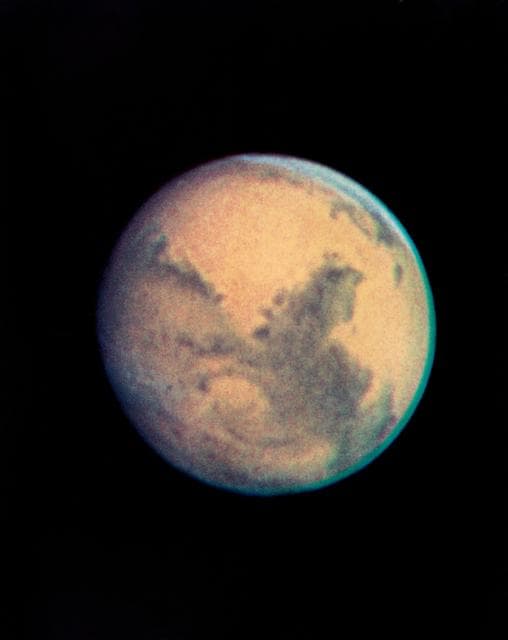 Composite image of the planet Mars taken by Hubble Space Telescope (HST)