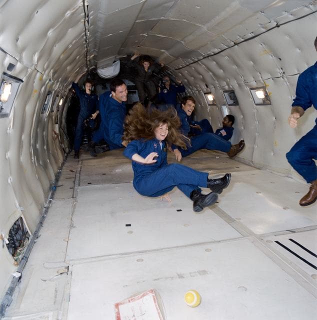 NASA image: Astronaut Catherine G. Coleman aboard KC-135 aircraft