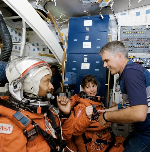 NASA image: Astronauts Winston E. Scott and Catherine G. Coleman during training