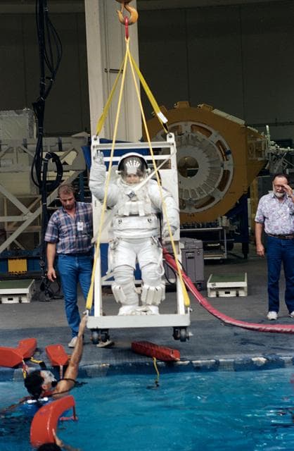 NASA image: Astronaut Mary Ellen Weber during training session in WETF