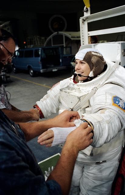 NASA image: Astronaut Mary Ellen Weber during training session in WETF