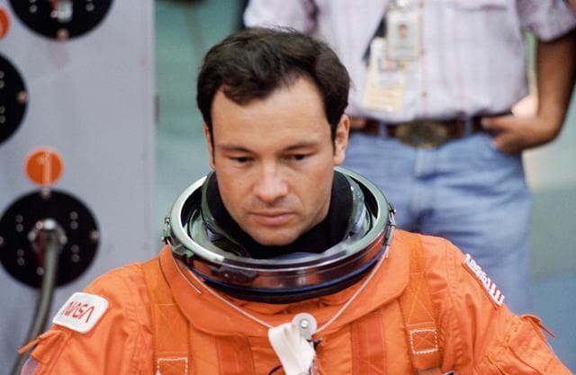 NASA image: Astronaut Michael E. Lopez-Alegria during bailout training