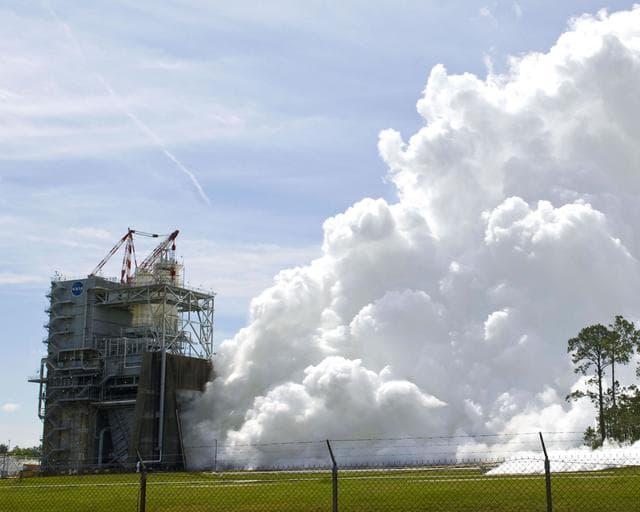 NASA image: Space shuttle main engine test
