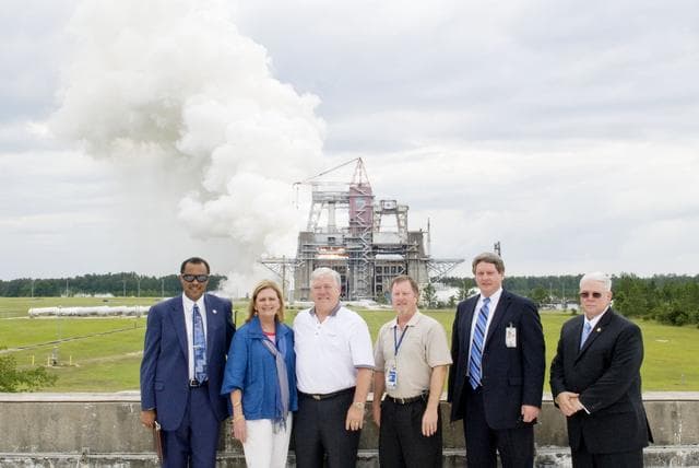 NASA image: Gov. Barbour views test firing