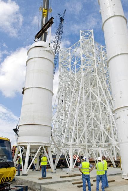 NASA image: Liquid oxygen tank installed at A-3 Test Stand