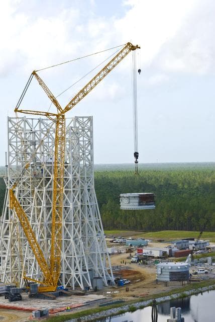 NASA image: A-3 Test Stand continues with test cell installation